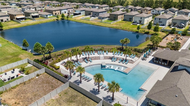 5208 Dandelion St, Apollo Beach, FL 33572 - drone / aerial view featuring a water view