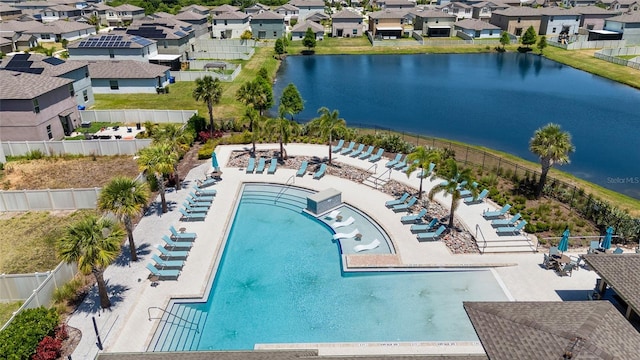 5208 Dandelion St, Apollo Beach, FL 33572 - aerial view featuring a water view and a residential view