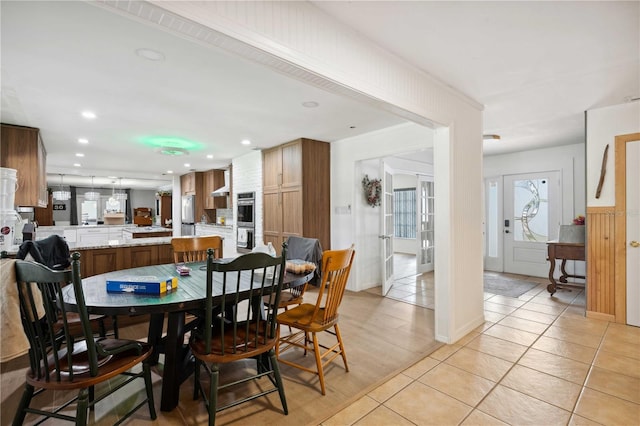 36601 Roberts Rd, Dade City, FL 33525 - dining room with light tile patterned floors and recessed lighting
