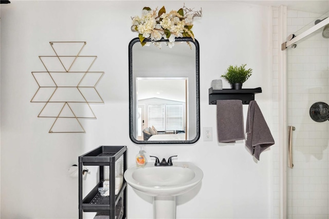 36601 Roberts Rd, Dade City, FL 33525 - bathroom with a sink and a shower stall