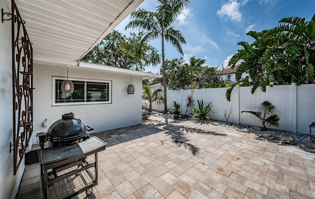 view of patio with a fenced backyard