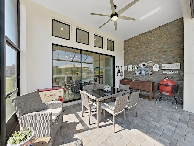 4300 Barletta Ct, Wesley Chapel, FL 33543 - view of patio / terrace featuring ceiling fan and outdoor dining space