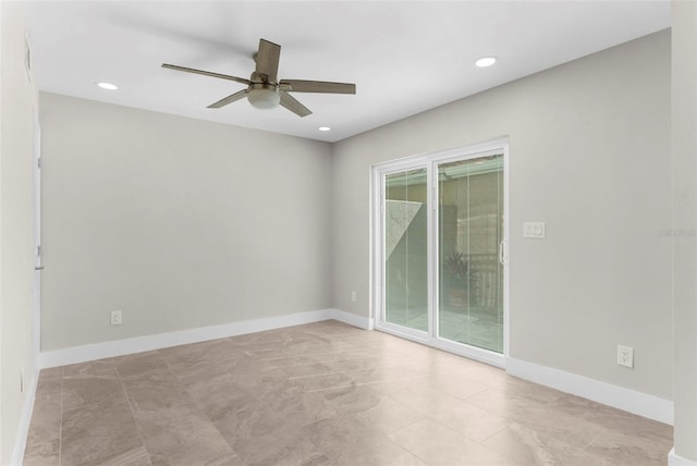 105 E Davis Blvd Unit A, Tampa, FL 33606 - unfurnished room featuring recessed lighting, ceiling fan, and baseboards