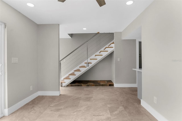 105 E Davis Blvd Unit A, Tampa, FL 33606 - stairs with baseboards and recessed lighting