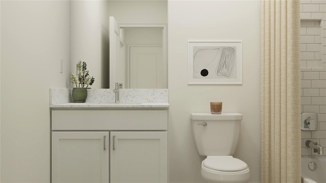 11554 71st Ave E, Palmetto, FL 34221 - bathroom featuring toilet, shower / bath combo, and vanity