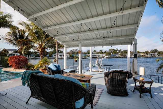 2487 W Bay Isle Dr SE, Saint Petersburg, FL 33705 - view of dock with a deck with water view
