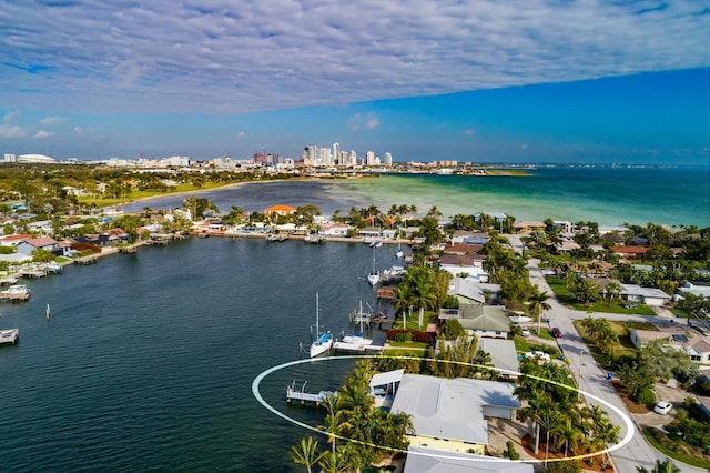 2487 W Bay Isle Dr SE, Saint Petersburg, FL 33705 - aerial view featuring a residential view and a water view