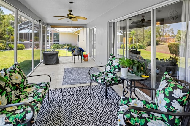 8712 Ashbury Dr, Hudson, FL 34667 - sunroom / solarium with a ceiling fan