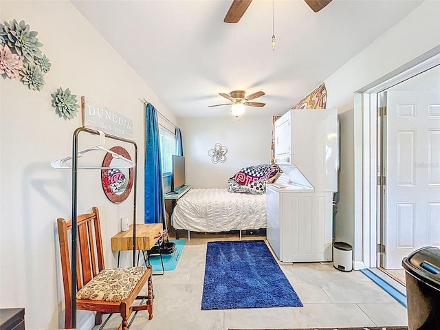 149 Sky Loch Dr E, Dunedin, FL 34698 - bedroom featuring a ceiling fan and light tile patterned flooring