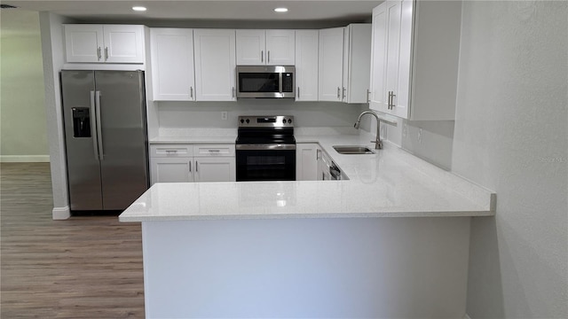 3188 Lake Saxon Dr, Land O Lakes, FL 34639 - kitchen featuring stainless steel appliances, light stone counters, a sink, and wood finished floors