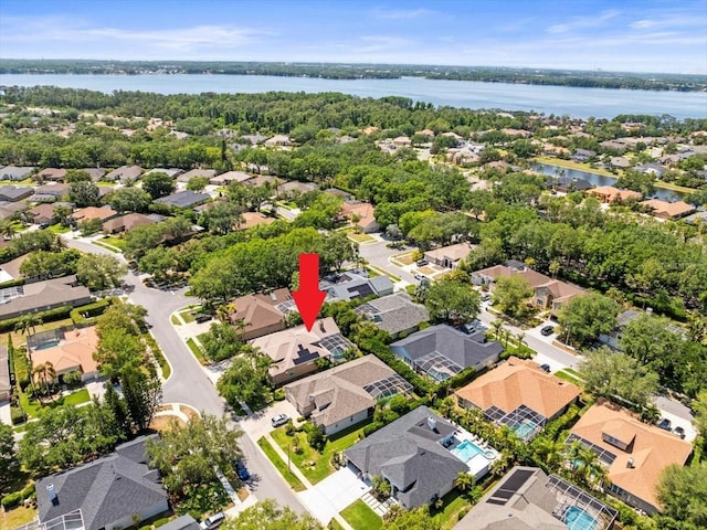 5216 Kernwood Ct, Palm Harbor, FL 34685 - aerial perspective of suburban area featuring a large body of water