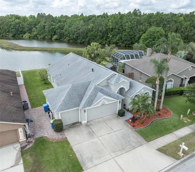 29542 Forest Glen Dr, Wesley Chapel, FL 33543 - bird's eye view featuring a water view