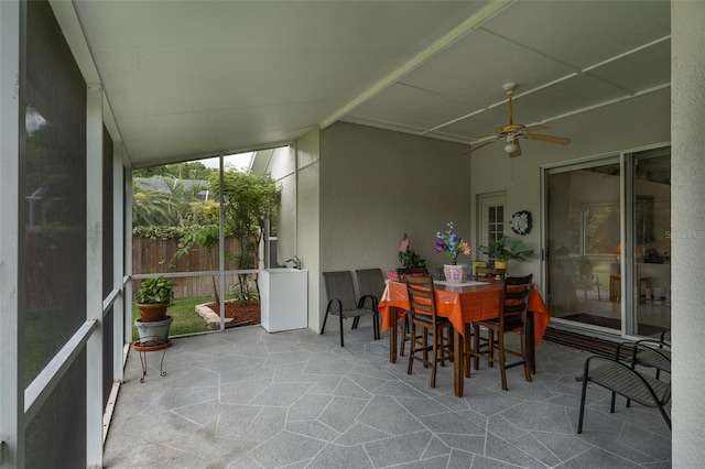 29542 Forest Glen Dr, Wesley Chapel, FL 33543 - sunroom / solarium with outdoor dining space and ceiling fan