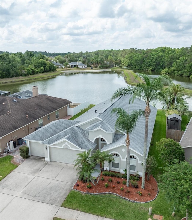 29542 Forest Glen Dr, Wesley Chapel, FL 33543 - aerial view featuring a water view