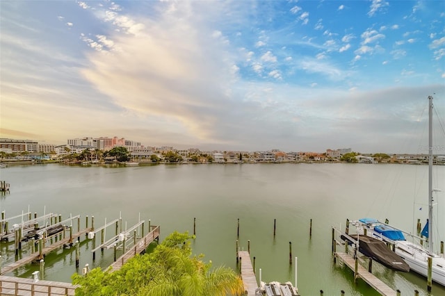 620 Bayway Blvd Unit 1, Clearwater, FL 33767 - view of water feature featuring boat lift and a dock