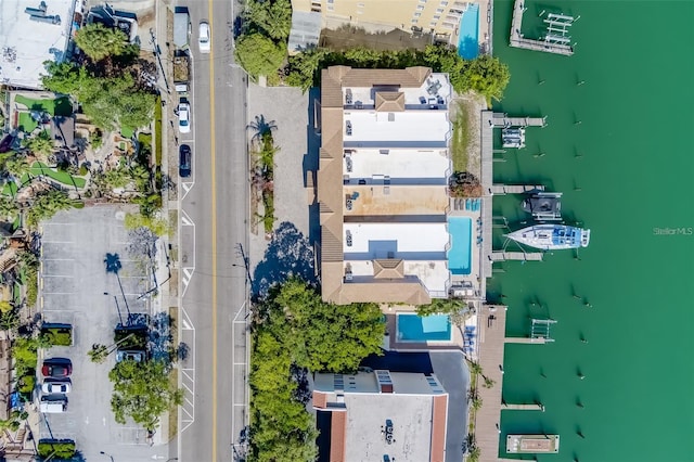 620 Bayway Blvd Unit 1, Clearwater, FL 33767 - birds eye view of property featuring a water view