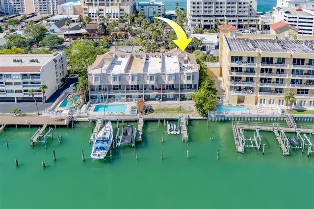 620 Bayway Blvd Unit 1, Clearwater, FL 33767 - drone / aerial view with a water view