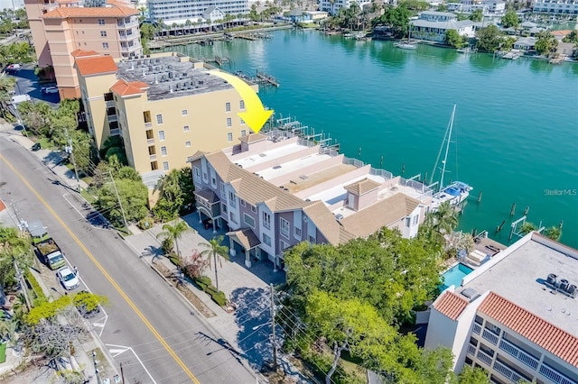 620 Bayway Blvd Unit 1, Clearwater, FL 33767 - birds eye view of property with a water view