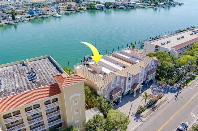 620 Bayway Blvd Unit 1, Clearwater, FL 33767 - birds eye view of property featuring a water view