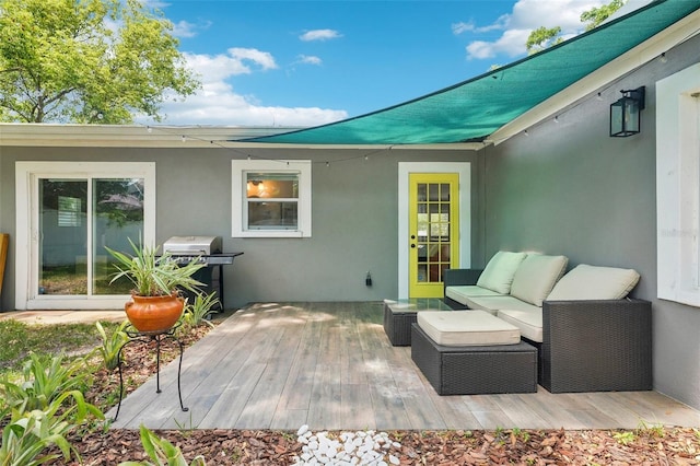 3302 W Beaumont St, Tampa, FL 33611 - wooden terrace featuring a grill and outdoor lounge area
