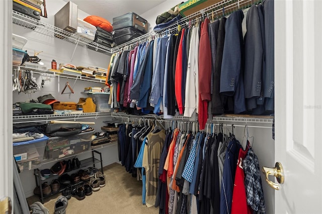 spacious closet with carpet flooring
