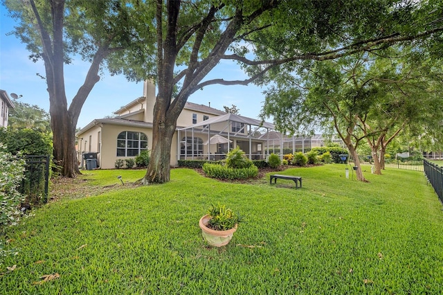 view of yard with fence