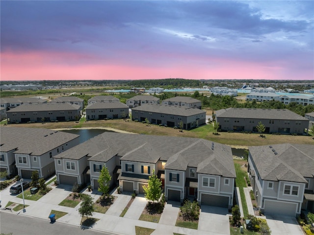 aerial view with a residential view