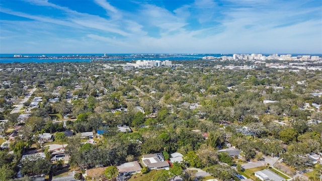 2042 Craft Ln, Sarasota, FL 34239 - bird's eye view with a water view and a city view