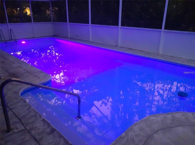 2042 Craft Ln, Sarasota, FL 34239 - outdoor pool featuring a lanai