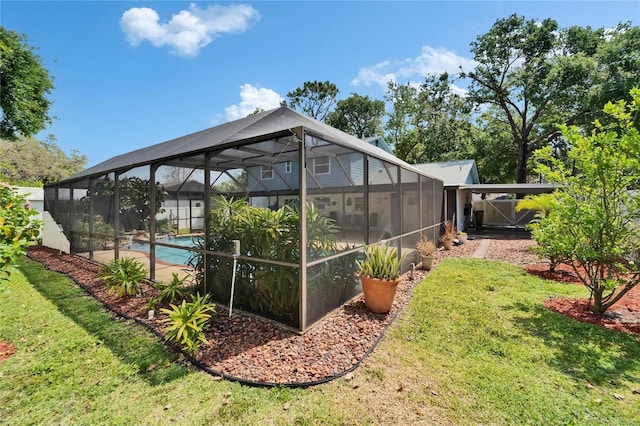exterior space with an outdoor pool