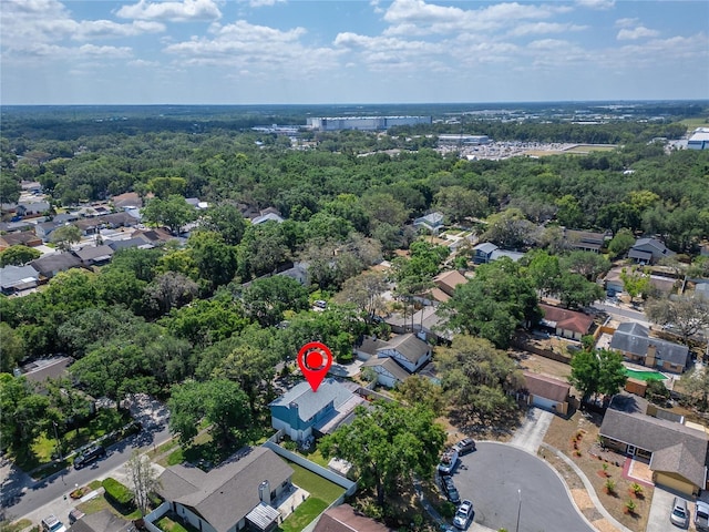 aerial view with a residential view