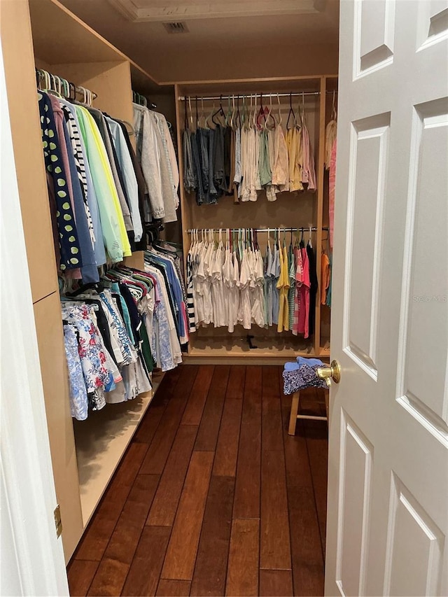 324 6th Ave, Indian Rocks Beach, FL 33785 - walk in closet with hardwood / wood-style flooring and visible vents