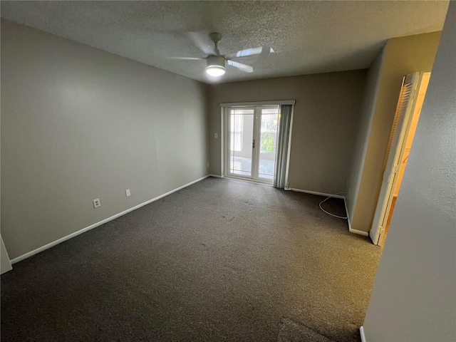 2826 Rampart Cir, Clearwater, FL 33761 - carpeted spare room featuring ceiling fan, a textured ceiling, and baseboards