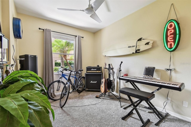 1003 Fairwaycove Ln Unit 103, Bradenton, FL 34212 - carpeted office with ceiling fan and baseboards