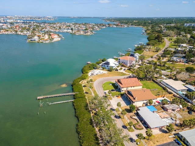 7085 Sunset Dr S Unit A, Saint Petersburg, FL 33707 - aerial view of property and surrounding area featuring a large body of water and nearby suburban area