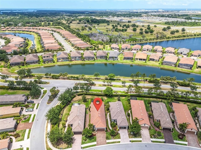 4610 Alexandria Ct, Palmetto, FL 34221 - aerial view with a water view and a residential view