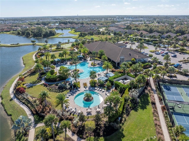 4610 Alexandria Ct, Palmetto, FL 34221 - bird's eye view featuring a water view and a residential view