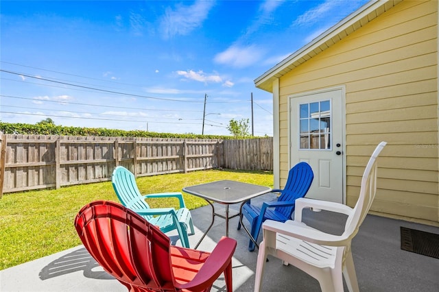view of patio / terrace with a fenced backyard