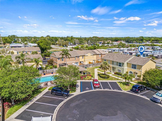 drone / aerial view featuring a residential view