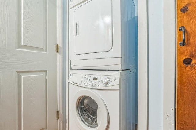 526 Kings Creek Cir, Steinhatchee, FL 32359 - laundry area featuring laundry area and stacked washer / dryer