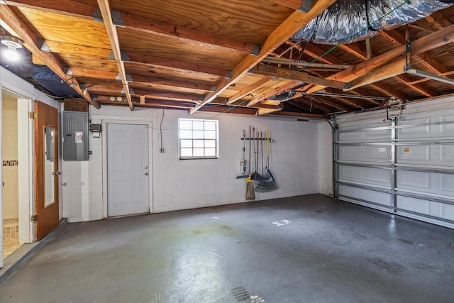garage featuring electric panel