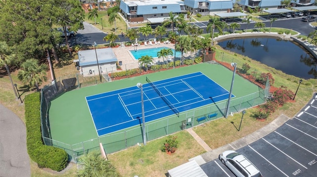 14506 Alejo Ct, Seminole, FL 33776 - aerial view of a pool area and a large body of water