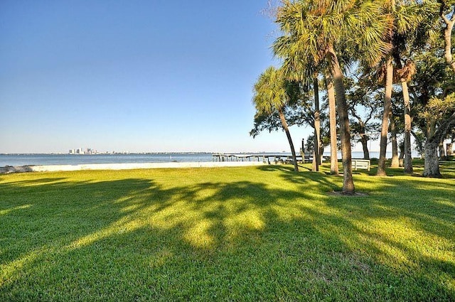 6904 S Macdill Ave Unit 1, Tampa, FL 33611 - view of green lawn with a water view