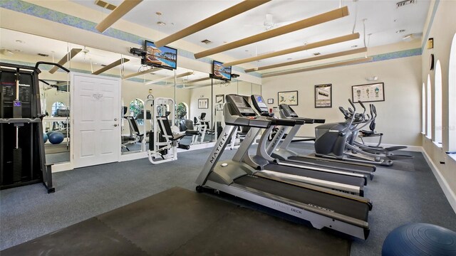 501 Knights Run Ave Unit 1335, Tampa, FL 33602 - exercise room with baseboards and carpet flooring