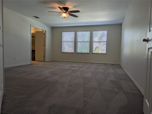 19314 Long Lake Ranch Blvd, Lutz, FL 33558 - empty room featuring ceiling fan, carpet flooring, a textured ceiling, and baseboards