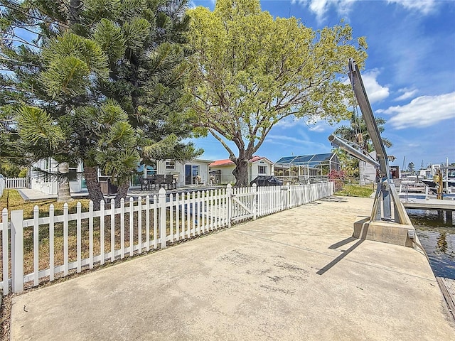 exterior space featuring a fenced front yard