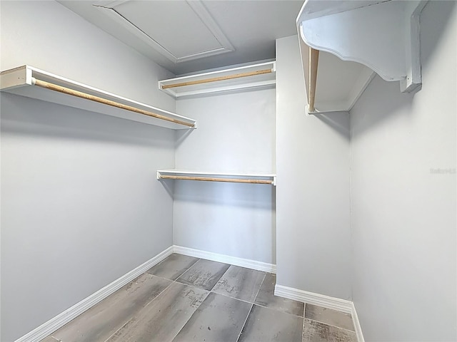 spacious closet featuring wood finished floors