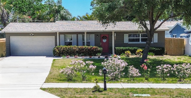8497 137th St, Seminole, FL 33776 - ranch-style home featuring concrete driveway, an attached garage, and fence