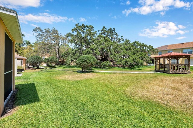 view of yard with a gazebo