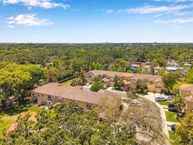 bird's eye view with a residential view and a view of trees